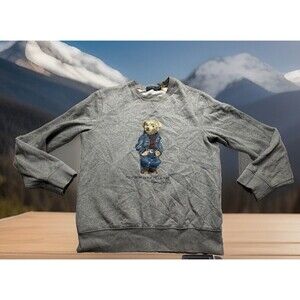 Denim Polo Bear by Ralph Lauren Mens Crewneck Sweatshirt Sz M